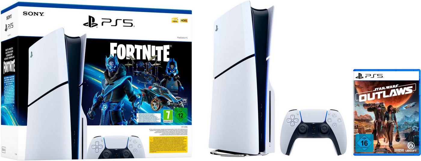 PlayStation 5 PS5 (Slim) Fortnite Cobalt Star + Star Wars Outlaws von PlayStation 5