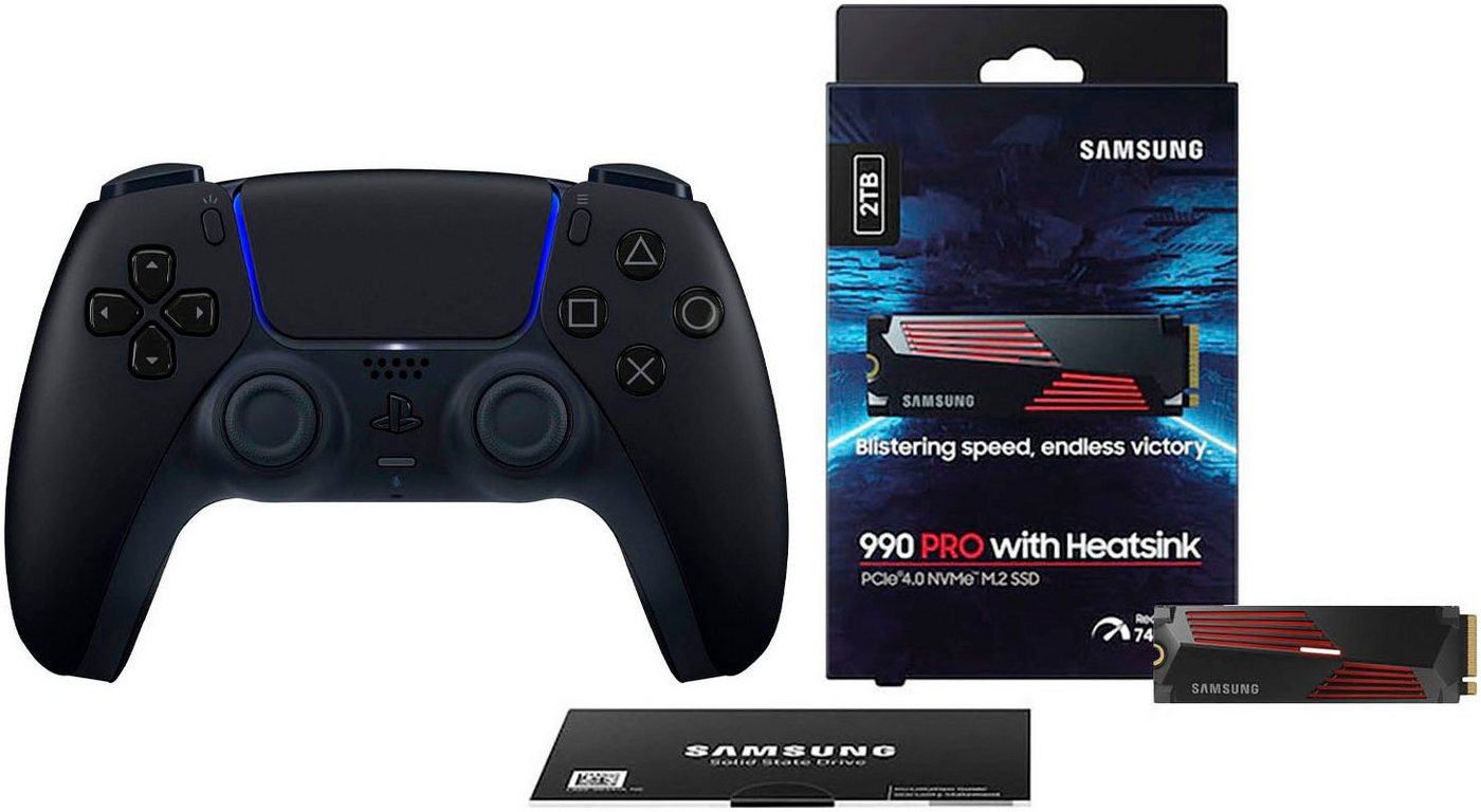 PlayStation 5 PS5 DualSense Controller + Samsung 990 PRO Heatsink interne SSD 2TB Controller (Set) von PlayStation 5