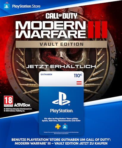 110€ PlayStation Store Guthaben für Call of Duty: Modern Warfare III - Vault-Edition | Österreichisches Konto [Code per Email] von Playstation