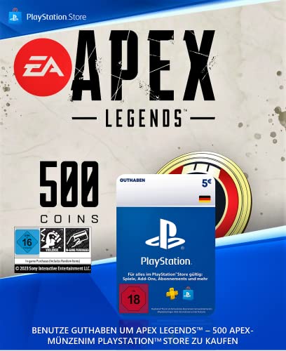 5€ PlayStation Store Guthaben für Apex Legends - 500 Münzen | Deutsches Konto [Code per Email] von Playstation