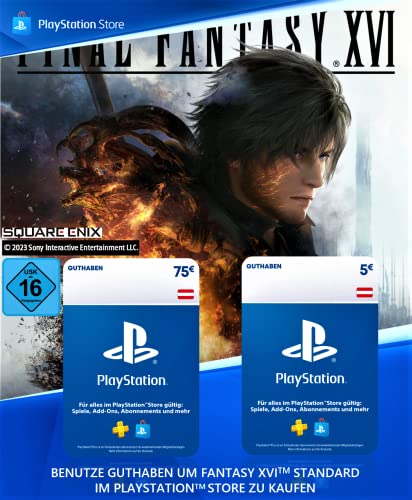 80€ PlayStation Store Guthaben für Final Fantasy XVI Standard Edition - Österreichisches Konto [Code per Email] von Playstation