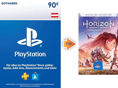 90€ PlayStation Store Guthaben für Horizon Forbidden West: Digital Deluxe Edition | Österreichisches Konto [Code per Email] von Playstation