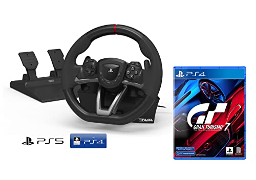 PS5 Lenkrad und Pedale Sony Playstation 5 PS4 lizensiert PS4/PS5/PC [Neues Modell kompatibel mit PS5] + Gran Turismo 7 [PS4/PS5] von Playstation