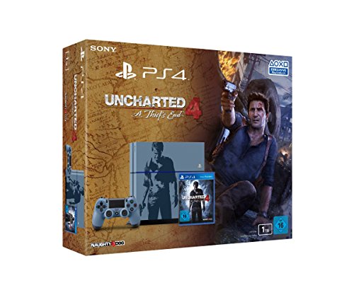 PlayStation 4 - Konsole (1TB, grau-blau) im Uncharted 4: A Thief’s End Design inkl. Uncharted 4: A Thief's End von Playstation