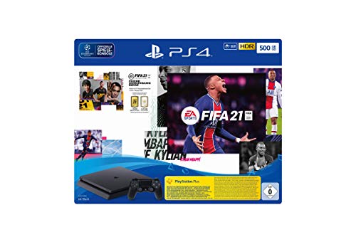 PlayStation 4 Slim Konsole - 500 GB Jet Black mit EA Sports FIFA 21 PS 4 (inkl. kostenlosem Upgrade auf PS 5) von Playstation