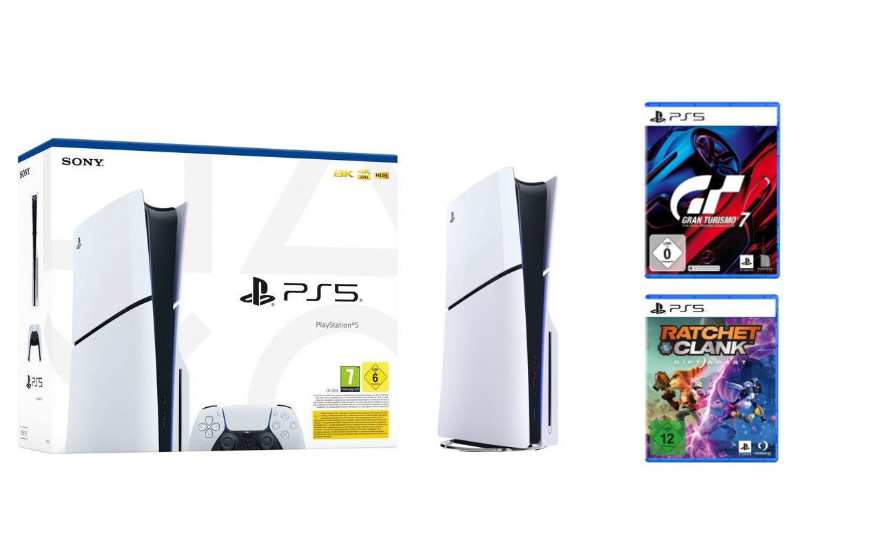Playstation 5 Disk Edition (Slim) (Konsolen-Bundle, inkl. Gran Turismo 7 & Ratchet & Clank: Rift Apart) von Playstation