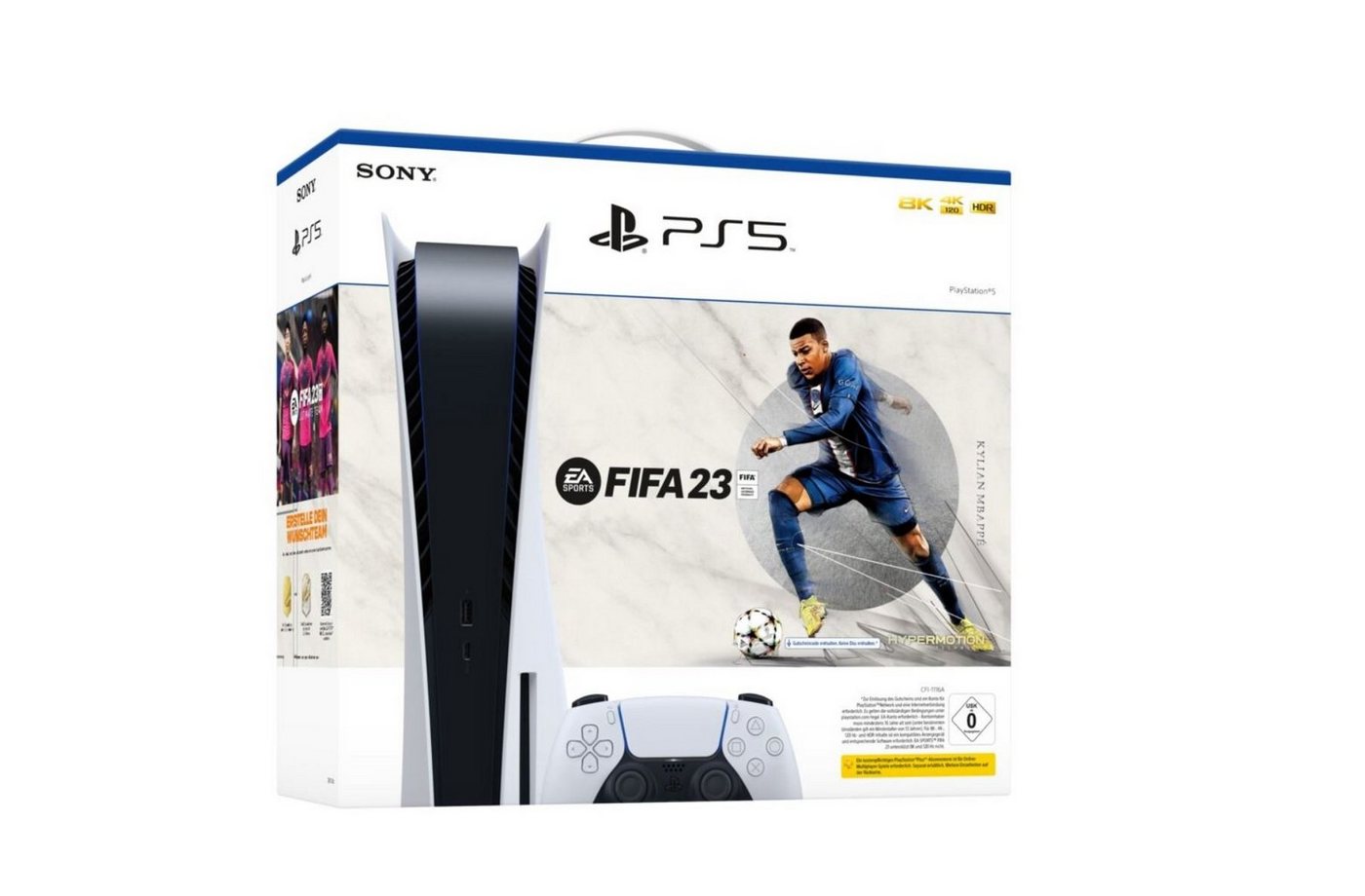 Playstation 5 Sony Konsole Disc Laufwerk + FIFA23 Spiel Bundle mit 1 Controller von Playstation