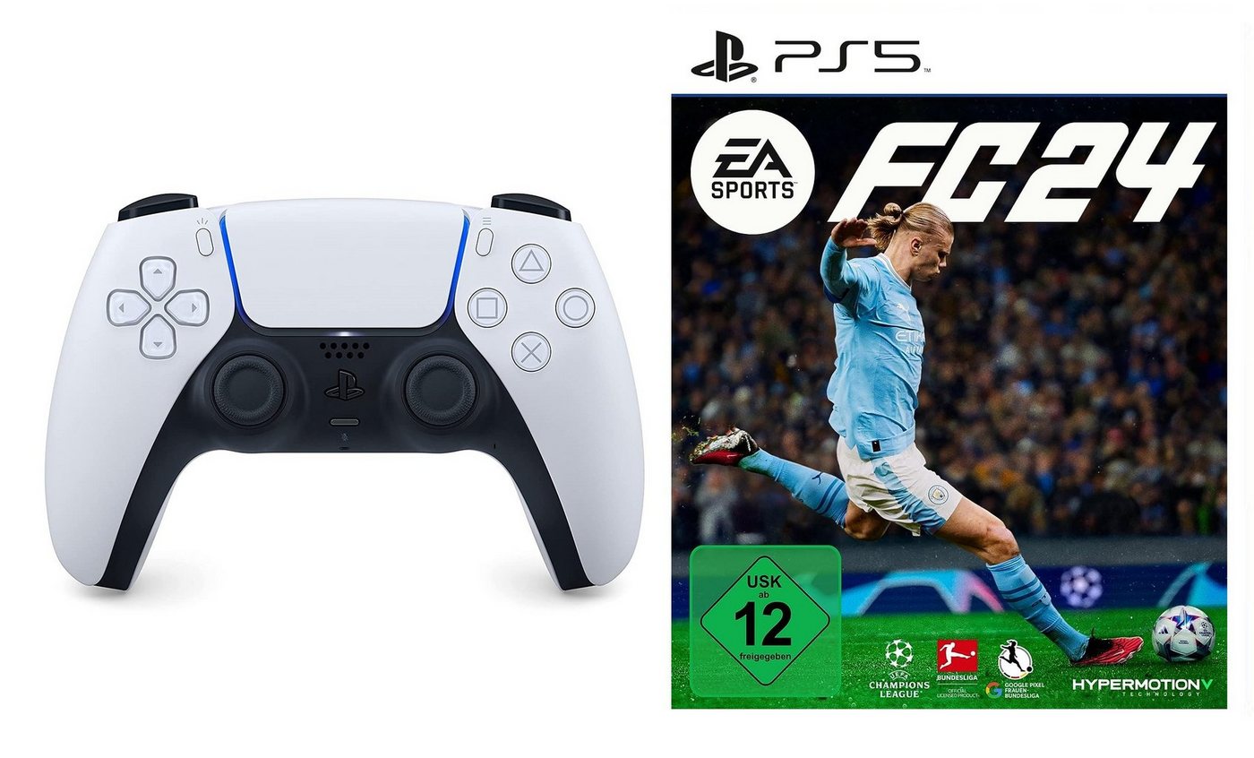 Playstation PS5 Controller + FC 24 (FIFA 24) Bundle DualSense Wireless-Controller (Set) von Playstation