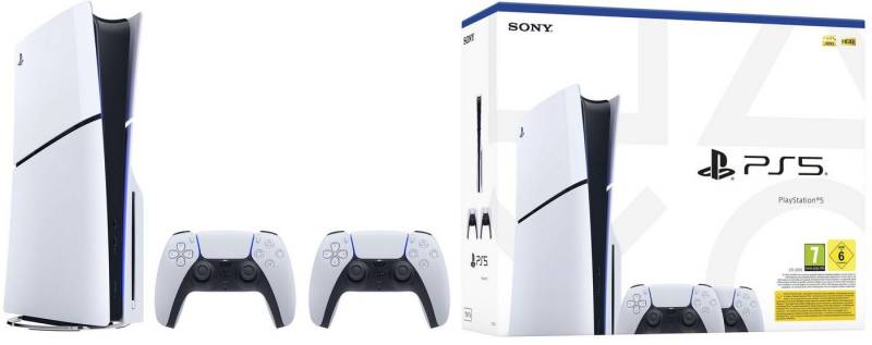 Playstation PS5 Konsole Slim Laufwerk inkl. 2 DualSense Wireless-Controller 1TB von Playstation