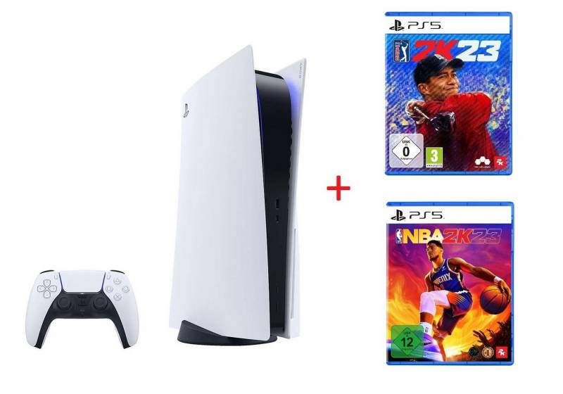 Playstation PS5 Konsole Sport Bundle mit 2 Spiele (PGA Tour 2K23 und NBA 2K23), Playstation 5 Console von Playstation