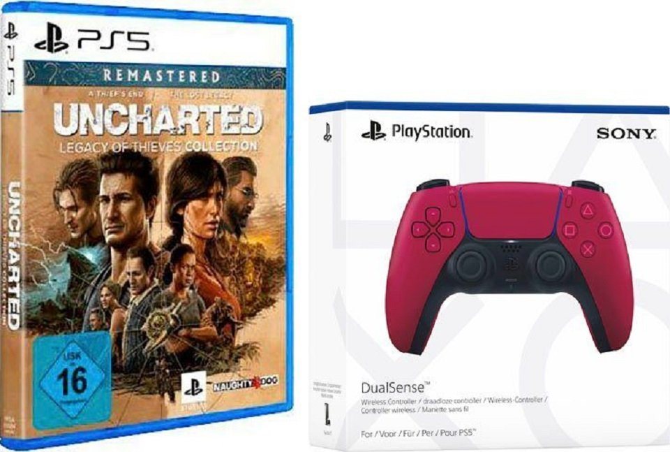 Playstation PlayStation 5 Dualsense red + Uncharted PlayStation-Controller PlayStation 5-Controller von Playstation