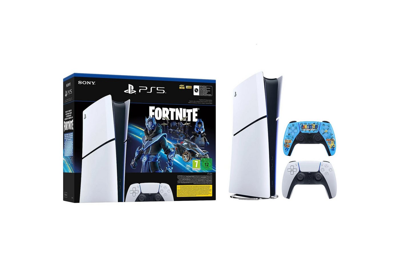 Playstation PlayStation 5 Slim Digital ohne Laufwerk + Fortnite Gutschein 1TB (Digital Edition Slim ohne Laufwerk), SSD, Console von Playstation