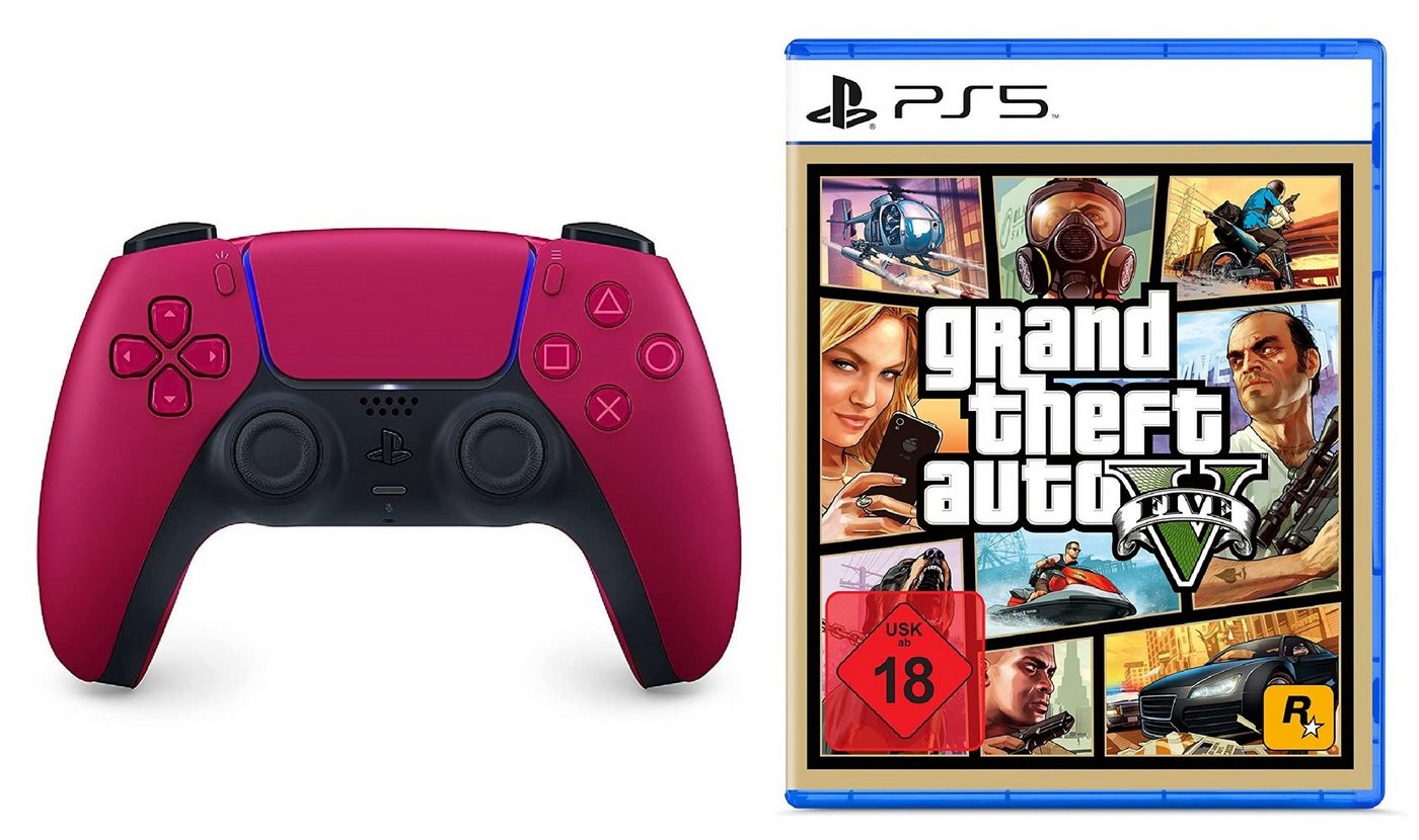 Playstation Playstation 5 Controller + GTA V PS5 Spiel - PlayStation 5-Controller (DualSense Wireless-Controller) von Playstation