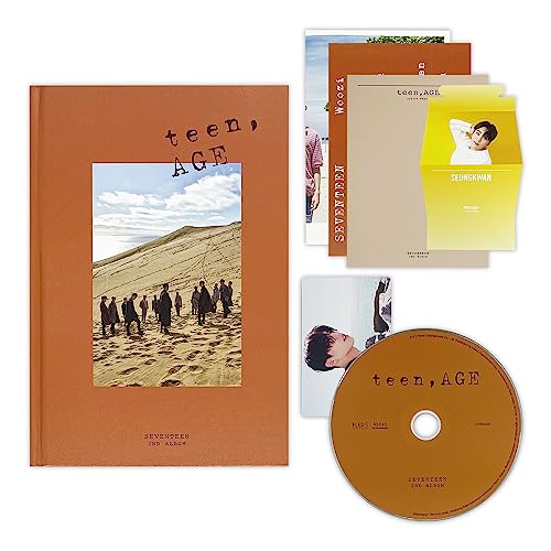 SEVENTEEN - 2nd Album [TEEN, AGE] (Re-release) (ORANGE Ver.) Photobook + CD + Lyrics Book + Portrait Desktop Stand + Folding Poster + Name Sticker + Photocard + 2 Pin Badges + 4 Extra Photocards von Pledis Ent.