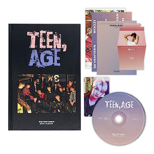 SEVENTEEN - 2nd Album [TEEN, AGE] (Re-release) (RS Ver.) Photobook + CD + Lyrics Book + Portrait Desktop Stand + Folding Poster + Name Sticker + Photocard + 2 Pin Badges + 4 Extra Photocards von SLOWJOY