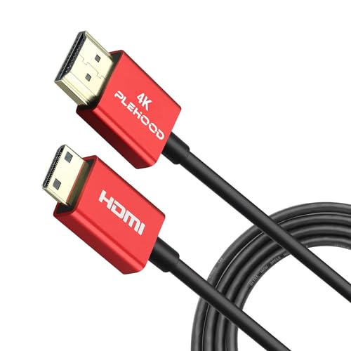 Plehood 4K Mini-HDMI auf HDMI 1.6ft/0.5m, High Speed 18Gbps HDMI 2.0, ultradünnes HDMI Kabel Φ3.6mm, suppot 4K@60Hz (A-C 0.5m) von Plehood