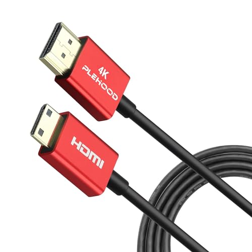 Plehood 4K Mini-HDMI auf HDMI 1.6ft/0.5m, High Speed 18Gbps HDMI 2.0, ultradünnes HDMI Kabel Φ3.6mm, suppot 4K@60Hz (A-C 0.5m)… von Plehood