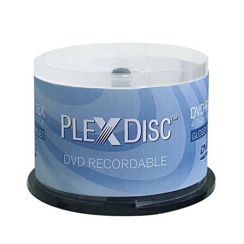 PlexDisc 16 x 4,7 GB Glossy Weiß Inkjet Hub bedruckbare DVD-R – 50 Disc – 632–514 von PlexDisc