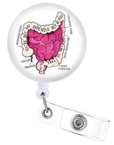 Plifal Ausweishalter einziehbar mit Ausweisclip für Krankenschwester Namensschild Karte GI Darm Gastroenterologie Krankenpfleger Arzt Medizinische Arbeit Büro Krokodilklemme ZJK-092323 von Plifal
