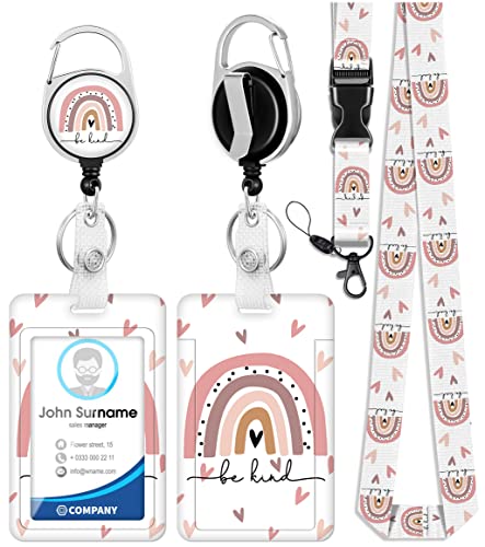 Plifal Ausweishalter mit Umhängeband und einziehbarem Ausweishalter, Gürtelclip, BohoRegenbogenSchlüsselanhänger, Lanyards, ClipOnAusweisverlängerung, vertikale Ausweishülle für Damen und Herren Plifal Ausweishalter mit Umhängeband und einziehbarem Ausweishalter, Gürtelclip, BohoRegenbogenSchlüsselanhänger, Lanyards, ClipOnAusweisverlängerung, vertikale Ausweishülle für Damen und Herren von Plifal
