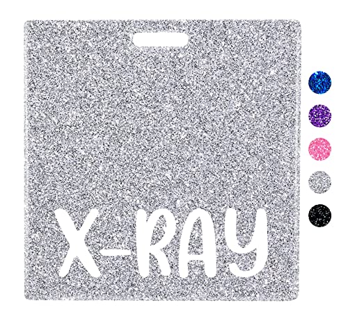 Plifal X-RAY Badge Buddy Kartenhalter Krankenschwester Krankenschwester Stillzubehör Glitzer Silber Horizontal ID Name Identifikation Tags Krankenschwester Arbeit Geschenke von Plifal