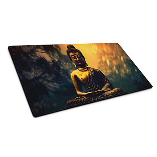 Buddha Figur Schreibtischunterlage Groß, Mauspad XXL, Mousepad Rutschfest, Gamer Maus Pad, Gaming PC Computer Zubehör, Schreibtisch Matte (60x35cm) von PlimPlom