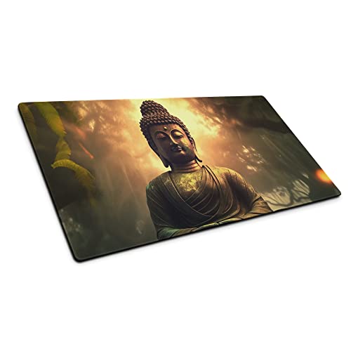 Buddha Mauspad XXL, Schreibtischunterlage Groß, Mousepad Rutschfest, Gamer Maus Pad, Gaming PC Computer Zubehör, Schreibtisch Matte (60x35cm) von PlimPlom