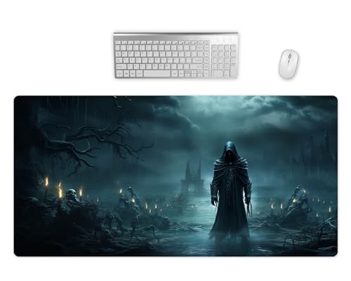 Dark Fantasy Mauspad Groß XXL - Schreibtischunterlage - Hochwertiges Gaming Mousepad In 2 Größen - Schreibtisch Matte Groß - Präzision und Geschwindigkeit - PC Zubehör (6, 60x35cm) von PlimPlom