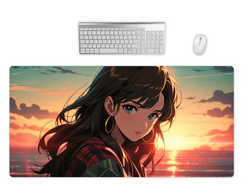 Gaming Mauspad XXL - Anime Schreibtischunterlage - Hochwertiges Mousepad In 2 Größen - Schreibtisch Matte Groß - Bessere Präzision und Geschwindigkeit (80x40cm) von PlimPlom