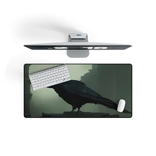 Gothic Rabe Gaming Mauspad XXL 80x40cm, Schreibtischunterlage Rutschfest, PC Mousepad, Maus Pad Groß, Computer Zubehör, Schreibtischmatte, Gamer Geschenk von PlimPlom