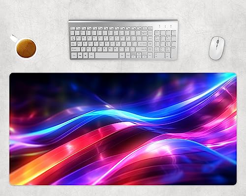 Mauspad Gaming Groß XXL 80x40cm Oder 60x35cm - Futuristische Schreibtischunterlage - Computer Zubehör - PC Gamer Mouse Pad Rutschfest Wasserabweisend - Abstrakt Space Deko (7, 60x35cm) von PlimPlom