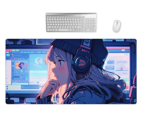 Mauspad Gaming XXL - Anime Manga Schreibtischunterlage - Hochwertiges Mousepad In 2 Größen - Schreibtisch Matte Groß - Bessere Präzision und Geschwindigkeit - PC Computer Zubehör (60x35cm) von PlimPlom