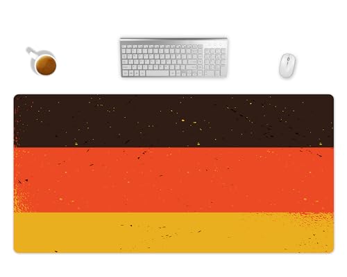 Mauspad XXL Deutschland Flagge Büro Deko Schreibtischunterlage Gaming Mousepad Groß Schreibtisch In 2 Größen Computer Zubehör Schreibtischmatte (60x35cm) von PlimPlom
