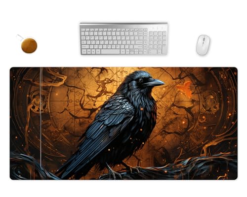 Mauspad XXL - Gothic Rabe Schreibtischunterlage - Gothic Gaming Mousepad Groß - Schreibtisch Matte In 2 Größen (2, 60x35cm) von PlimPlom