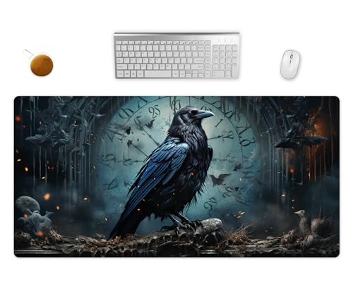 Mauspad XXL - Gothic Rabe Schreibtischunterlage - Gothic Gaming Mousepad Groß - Schreibtisch Matte In 2 Größen (3, 60x35cm) von PlimPlom