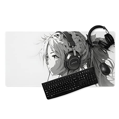 Schreibtischunterlage Groß Anime Manga Gaming Mauspad XXL Rutschfest Gamer Mouse Pad Geschenk PC Computer Zubehör (80x40cm) von PlimPlom