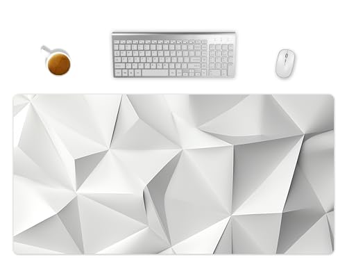 XXL Mauspad - Schreibtischunterlage Weiß - Mousepad Groß - Schreibtisch Matte In 2 Größen - Rutschfest Und Wasserfest (60x35cm) von PlimPlom