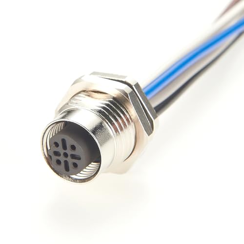M12 B-Code, 5-polige Buchse, Frontplattenmontagekabel, IP67, M12-Stromanschluss mit vormontierten Drähten, Schottgehäuse, elektrische Kabelsensorbuchse für NMEA2000 CAN BUS, 0,2 m (weiblich) von Plinkwirekb