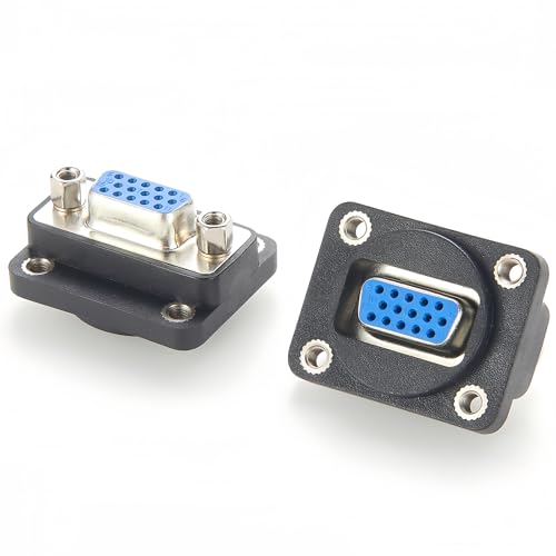 Plinkwirekb D-Serie XLR VGA DB15 Stecker Buchse auf Buchse Feedthru Konverter Chassis Panel Mount Koppler Adapter kompatibel NADB15FF EHHD15FFB (1 Stück) von Plinkwirekb