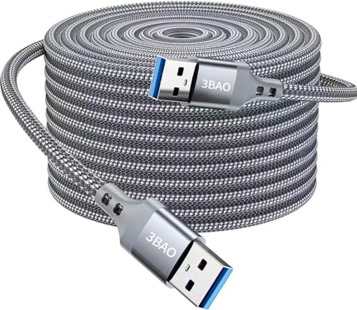 Ploiwue USB 3.0 Kabel 3M, 5Gbps Ultra High Speed, Nylon USB Kabel zu USB kompatiblen Festplatten, Kameras, Druckern, Laptops DVD usw（grey） von Ploiwue