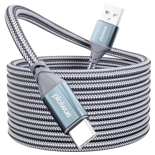 Ploiwue USB C Kabel 5m, USB Type C Kabel Schnellladekabel Nylon USB Typ C Ladekabel Kompatibel für PS5 Controller,Samsung Galaxy S20,S10,S9,S8,Note10/9/8,Huawei P30/20 Mate30,Switch,LG,Sony Xperia von Ploiwue