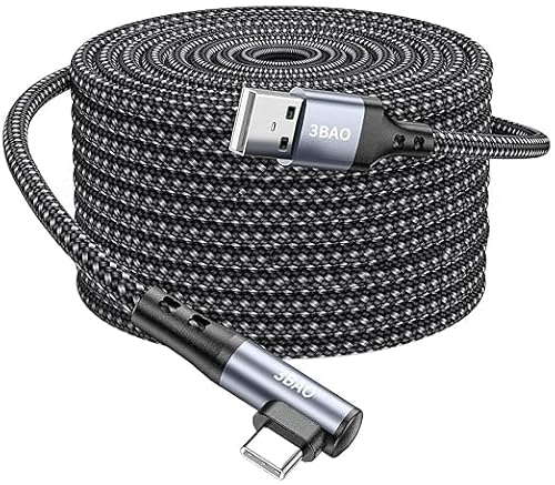 USB-C-Kabel, 90 Grad（3 Stück 1m+1m+1m), Typ-C-Ladekabel, Schnellladekabel, kompatibel mit Samsung Galaxy S21, S20, S10, S9, S8 Plus, Note 20, 10, Huawei P10, Sony Xperia, LG, Switch, （Schwarz grau） von Ploiwue