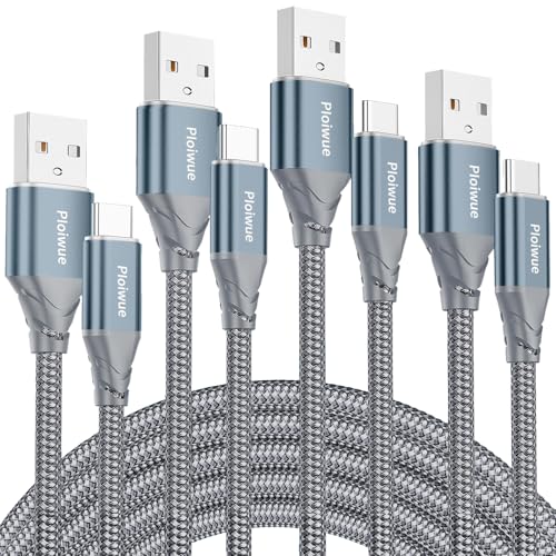 USB C Kabel 2M+2M+3M+3M 4 Stück 3.1A Ladekabel USB C Schnellladekabel Nylon USB C Ladekabel für Samsung Galaxy S23 S22 S21 S20, Note 10 HuaweiP9 Pixel 7/6 Switch PS5 grün von Ploiwue