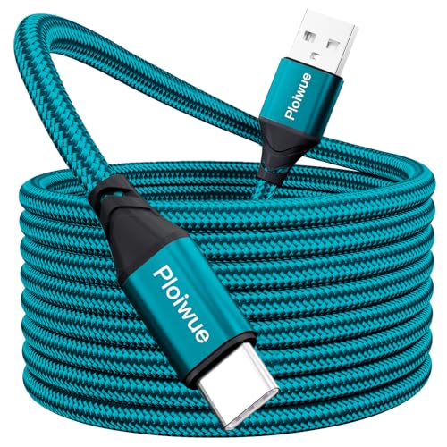 USB C Kabel 8M, Extra Lang USB C Ladekabel Nylon Geflochtenes PS5 Controller Ladekabel USB Typ C Kable für Samsung Galaxy S22 S21 S20 S10 S9 S8 Note 10 9 8,PS5,HUAWEI P30 P20,LG V30 V20 G6 G5 (grün) von Ploiwue