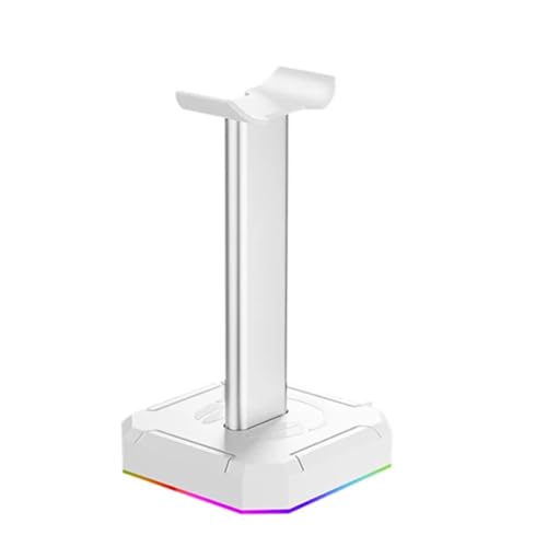 Plookyoe Kopfhörer-Halterung, Display-Rack, RGB-Hintergrundbeleuchtung, Ständer, Ständer, Desktop, vertikale Halterung, Aufhänger für den Schreibtisch, Weiß Plookyoe Kopfhörer-Halterung, Display-Rack, RGB-Hintergrundbeleuchtung, Ständer, Ständer, Desktop, vertikale Halterung, Aufhänger für den Schreibtisch, Weiß von Plookyoe