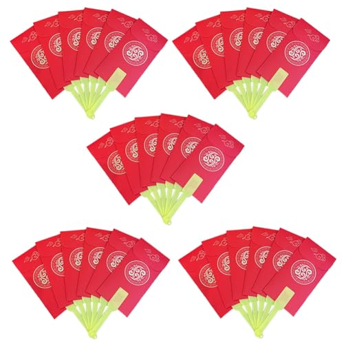 Plookyoe Rote Umschläge, chinesischer Fächer, roter Geldumschlag, chinesisches Neujahr, rote Umschläge, 5 Stück Plookyoe Rote Umschläge, chinesischer Fächer, roter Geldumschlag, chinesisches Neujahr, rote Umschläge, 5 Stück von Plookyoe