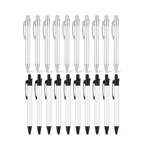 Plookyoe Sublimations-Stifte, blanko, Thermotransfer-Stift, Sublimations-Kugelschreiber mit Schrumpffolie, Aluminium, personalisierbar, 20 Stück von Plookyoe