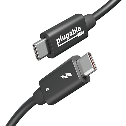 Plugable Thunderbolt 4-Kabel mit 240 W Aufladung, Thunderbolt zertifiziert, 1 m, 1 x 8K-Display, 40 Gbit/s, kompatibel mit USB4, Thunderbolt 3, USB-C von Plugable