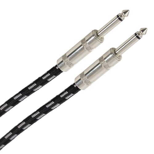 Plugger Kabel Tweed Mono-Klinkenstecker/Mono, männlich, 10 m, Schwarz von Plugger