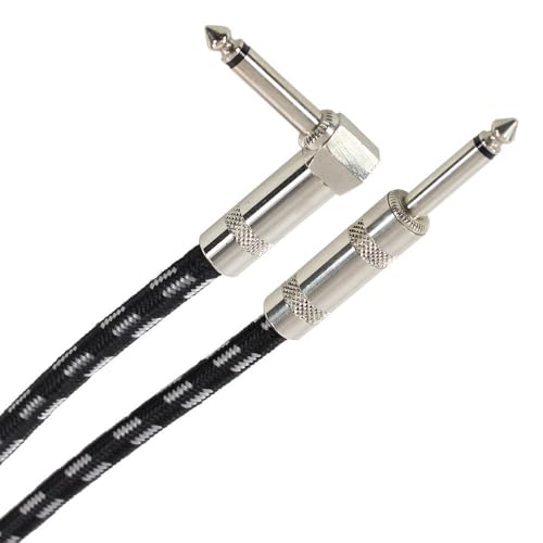 Plugger Kabel Tweed Mono-Klinkenstecker/gewinkelter Stecker, 10 m Noir von Plugger
